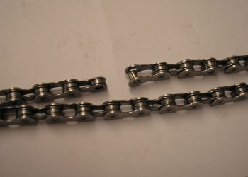 A broken bike chain.