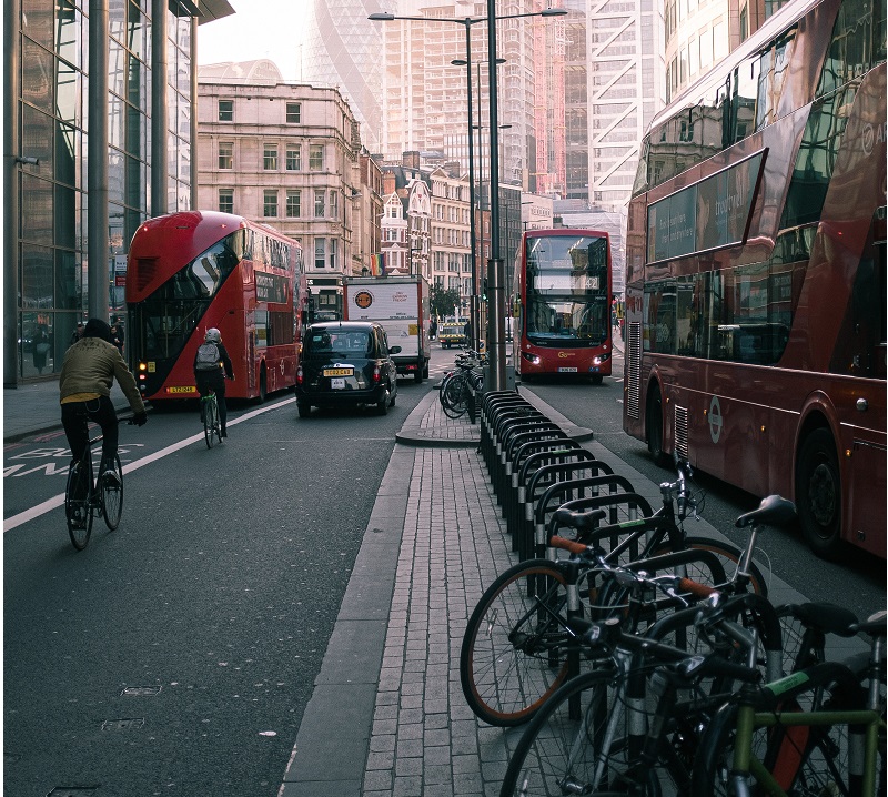 Cyclists in London.